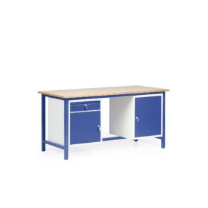 Banc de lucru SINGLE - Model cu doua dulapuri si un sertar