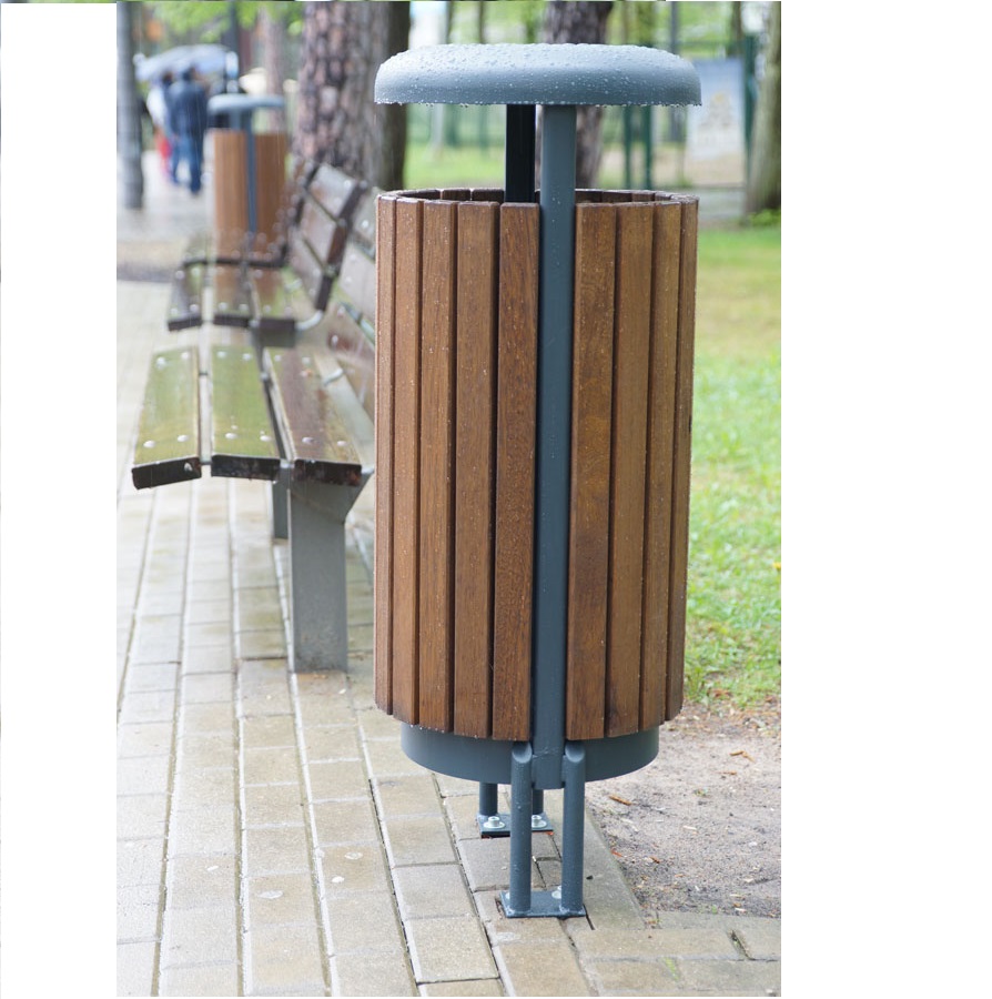 Cos gunoi stradal cu scrumiera, DS-60 WOOD JURMALA